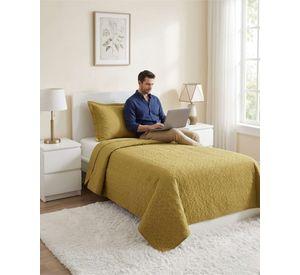 Cubrecama Quilt Verano Plaza y Media Delgado Texturizado Set Con Fundas a2