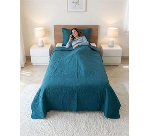 Cubrecama Quilt Verano Plaza y Media Bordado Floral Set Colcha Delgado a6