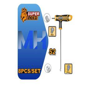 Juego Llave Allen Tipo T Punta Bola Ingco 8 Pzs 2-10mm Cr-v