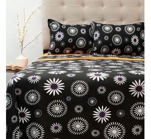Sábanas de Polar Composé King / Flor Negro Salmón – Doral