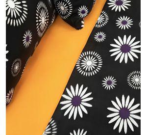 Sábanas de Polar Composé 2 Plazas / Flor Negro Salmón – Doral