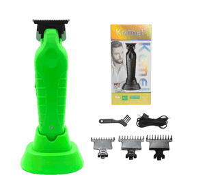Maquina Trimmer Patillera Kemei 2299 Con Base De Carga Verde