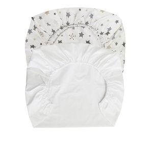 Set de 2 S banas Bajeras para Cuna Pack and Play Estrellas Crema