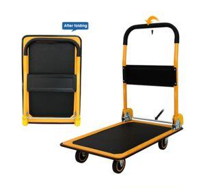 CARRO PLEGABLE DE CARGA 300 KG TIPO YEGUA DE ACERO AMARILLO
