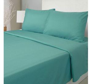 JUEGO DE SABANAS ARTHOME 1.5 PLAZAS TURQUESA CON RELIEVE - MICROFIBRA 80G