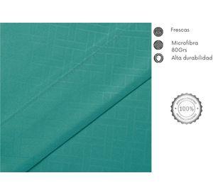 JUEGO DE SABANAS ARTHOME 1.5 PLAZAS TURQUESA CON RELIEVE - MICROFIBRA 80G