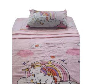 SABANA INFANTIL PLAZA Y MEDIA UNICORNIO NIÑA