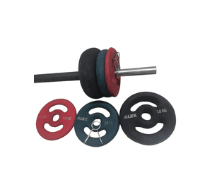 Kit Bodypump 17 kgs con discos de acero engomado USADO