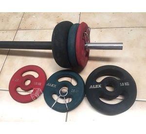 Kit Bodypump 17 kgs con discos de acero engomado USADO