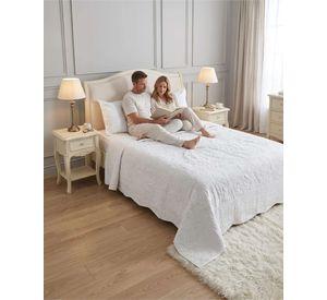 Cubrecama Quilt Verano King Bordado Floral Set Colcha Delgado a5