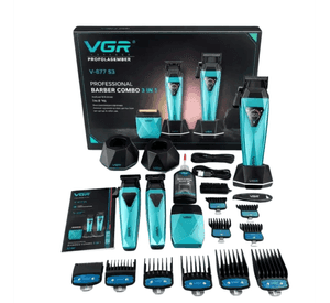 Maquina Barber Combo VGR Prof V877S3 Diamante 9000 RPM Verde