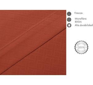 JUEGO DE SABANAS ARTHOME 1.5 PLAZAS TERRACOTA CON RELIEVE - MICROFIBRA 80G