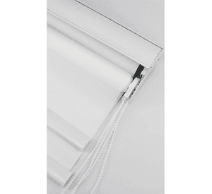 Cortina Roller Blackout doble tela 120x200 con cenefa blanco