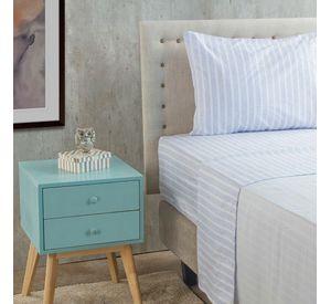 Sabanas  Microfibra  estampada 1. 5 pl 3P- Nautica Home- Celeste