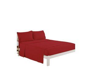Juego Sábanas Poliéster Polar + 2 Fundas 2 PL Rojo