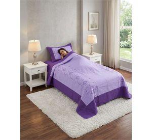 Cubrecama Quilt Verano Plaza y Media Bordado Floral Set Colcha Delgado a7