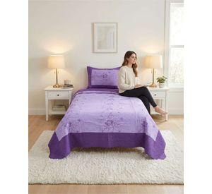 Cubrecama Quilt Verano Plaza y Media Bordado Floral Set Colcha Delgado a7