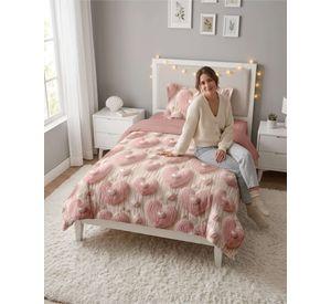 Quilt Cubrecamas Ligero Verano Efecto 5D Plaza y Media PM1