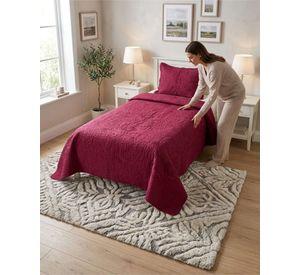 Cubrecama Quilt Verano Plaza y Media Bordado Floral Set Colcha Delgado a1