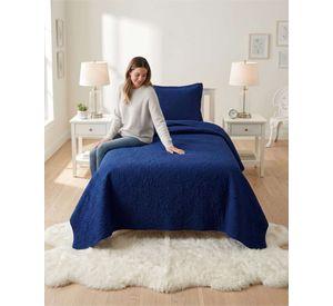 Cubrecama Quilt Verano Plaza y Media Delgado Texturizado Set Con Fundas a4