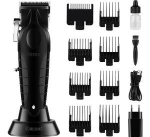Maquina Corta Pelos Afeitadoras Inalambrica Negro Kemei 2296 Con Base De Carga