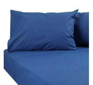 Sàbana Lisa 2 Plazas 144 Hilos Azul Rey