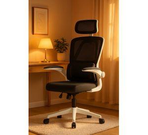 Silla Ergonómica Oficina Soporte Lumbar Ajustable Giratorio Blanco