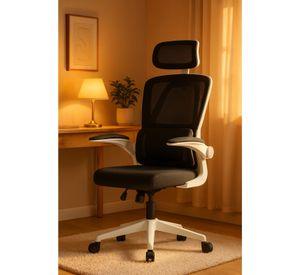 Silla Ergonómica Oficina Soporte Lumbar Ajustable Giratorio Blanco