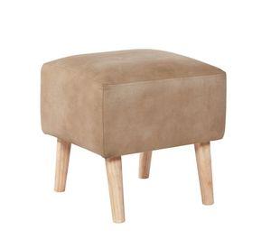 Pouf Burdeos Cuero Kentucky Beige