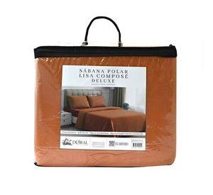 Sábanas de Polar Composé King 2.5 Plazas / Bicolor Terracota – Doral