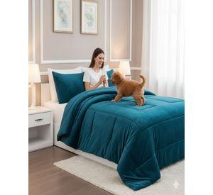 Cubrecama de invierno Plush con Chiporro 2 Plazas verde
