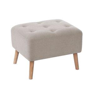Pouf Lyon Lino Blanco
