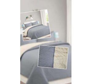 Cubrecama Quilt Sherpa 1.5 - Varios Modelos W.m G Gris Liso