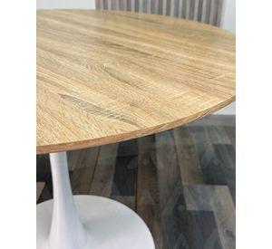 MESA TULIP REDONDA 80 CM CUBIERTA MADERA