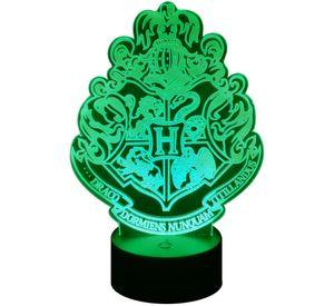 Lámpara ilusión 3D Insignia Hogwarts Harry Potter 7 Colores Led