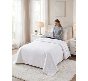 Cubrecama Quilt Verano Plaza y Media Delgado Texturizado Set Con Fundas a6