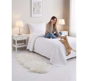 Cubrecama Quilt Verano Plaza y Media Delgado Texturizado Set Con Fundas a6