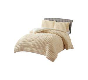 Cubrecama Acolchado Súper Calientito Plush con Chiporro 2 plazas color beige