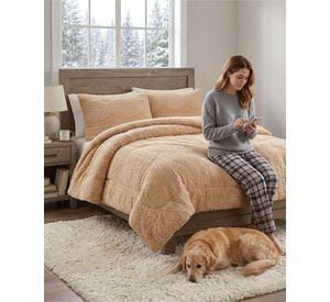 Cubrecama Trenzado Ultra Suave Invierno + Fundas beige