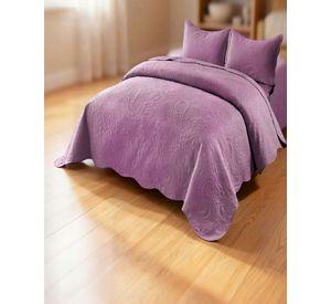 QUILT CUBRECAMA DE VERANO 2 PLAZAS CON RELIEVE COLOR MORADO