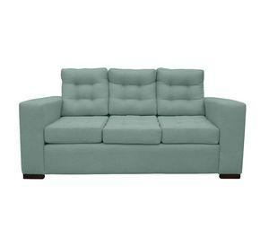Sofá Antu Chenille Tipo Lino Verde 3 Cuerpos