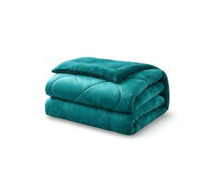 Cubrecama plush con chiporro Acolchado liso King verde