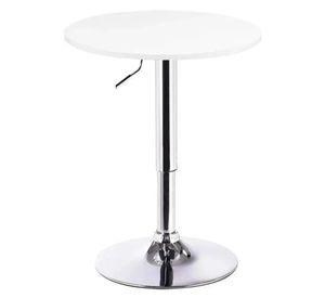 Mesa de Altura Regulable de Bar Comedor 60 CM Blanco