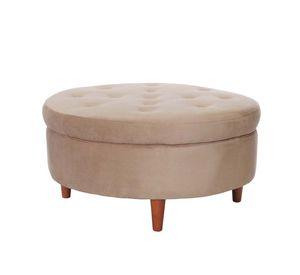 Pouf Paris Tela Velvet Beige