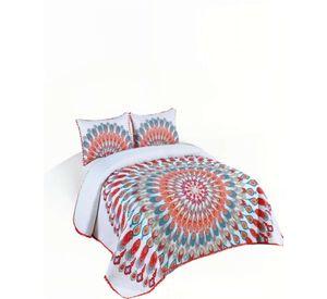 CUBRECAMA DE VERANO CON POMPON Y DISENO 2P MULTICOLOR 07