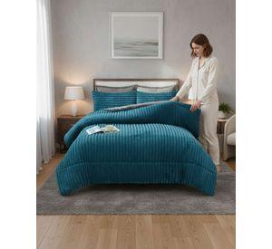 Cubrecama Peludito con Relieve y Chiporro 2 plazas azul