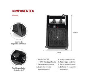 Termoventilador cerámico THOMAS TH-CH38