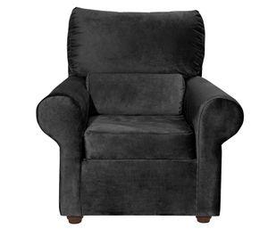 Sillon Beron 1c Felpa Negro  95 x 90 x 100