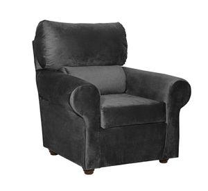 Sillon Beron 1c Felpa Negro  95 x 90 x 100