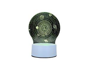 Lámpara Led RGB visualización 3D Sistema Solar